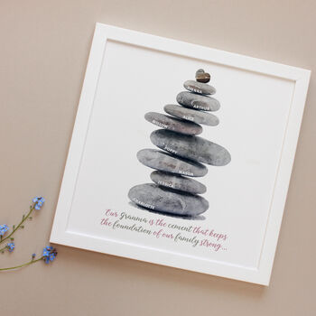 Personalised Pebbles Family Tree Framed Print, 5 of 12