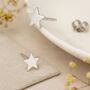 Girls Sterling Silver Star Stud Earrings, thumbnail 3 of 9