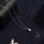 Natural Pearl And Cz Necklace With A Satellite Chain, thumbnail 7 of 10