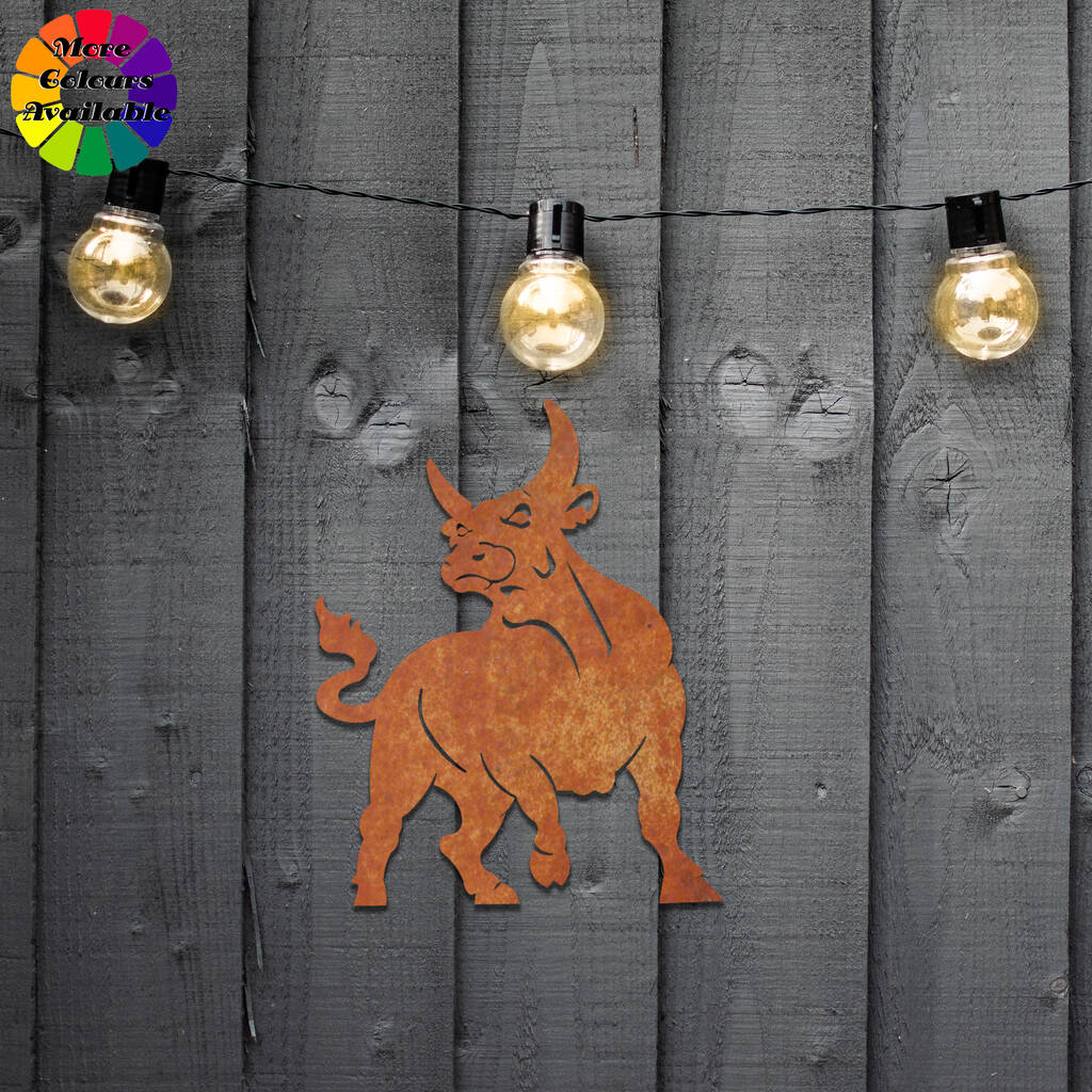 Metal Bull Wall Art Decoration Farmers Gift Idea By Duke Craft