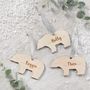 Personalised Wooden Bear Christmas Tree Decoration, thumbnail 2 of 3
