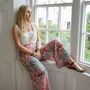 'Marlowe' Pink And Blue Paisley Viscose Palazzo Trousers, thumbnail 6 of 7