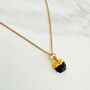 January Birthstone Necklace, Garnet, Gold Plated, thumbnail 1 of 4