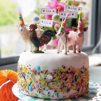 Personalised Farmyard Party Animal Cake Toppers, 7 of 7