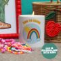Personalised Sunshine And Rainbow Crochet Candle, thumbnail 3 of 4