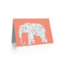 Elephant Folk Art Pattern Silhouette Animal Art Card, thumbnail 2 of 4