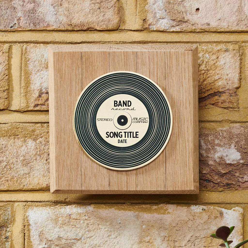 Memorable Song Plaque With Brass Gold Lp Record By Pushka Gifts | notonthehighstreet.com
