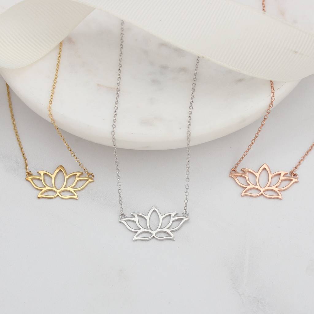 Lotus Flower Silver Necklace - Studio Jewellery Australia