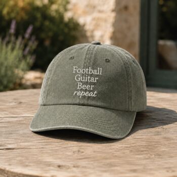 Personalised Dad's Favourite Things On Repeat Cap, 3 of 12