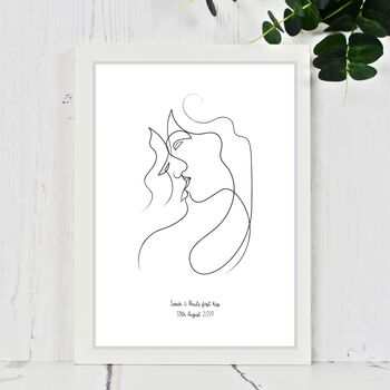 Personalised Couples Kiss Print, 4 of 6