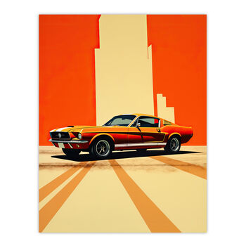 Wall Cracks Orange Sports Motor Car Wall Art Print, 6 of 6