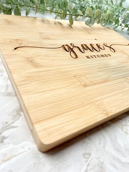 Bamboo Engraved Chopping Board New Home Gift, 4 of 5