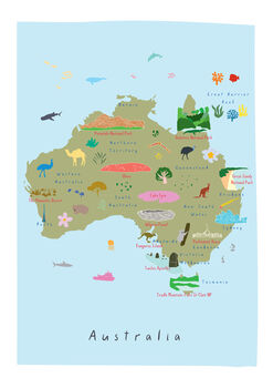 Map Of Australia Art Print, 3 of 4