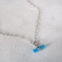 The T Bar Turquoise Necklace, Silver, thumbnail 3 of 8