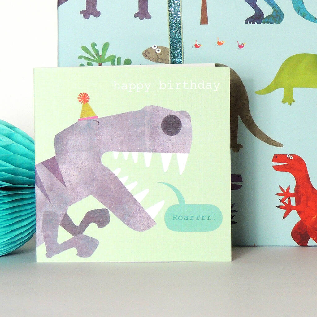 Tyrannosaurus Rex Dinosaur Birthday Card By Kali Stileman Publishing ...