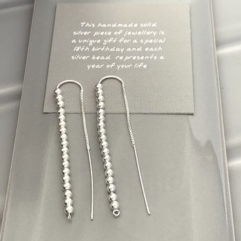 18th Birthday Beads Threader Earrings, 2 of 4