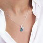 Semi Precious Birthstone And Leaf Initial Necklace, thumbnail 2 of 9