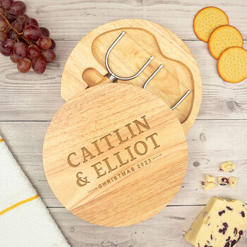 Personalised Couples Christmas Cheese Board Set, 2 of 6