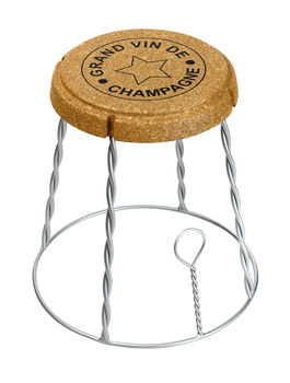 Champagne Wire Cage Muselet Side Table, 5 of 8