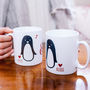 Personalised Penguin Couple Valentines Mug, thumbnail 1 of 5