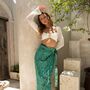 Turquoise Wrap Skirt Beach Sarong, thumbnail 1 of 5