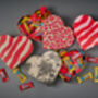 Heart Shaped Tin In Swedish Design Filled With Swedish Chocolate Tack, thumbnail 3 of 10