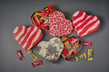 Heart Shaped Tin In Swedish Design Filled With Swedish Chocolate Tack, 3 of 10