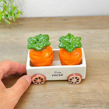Carrot Salt And Pepper Shakers Food Decor Cruet Set, 6 of 9