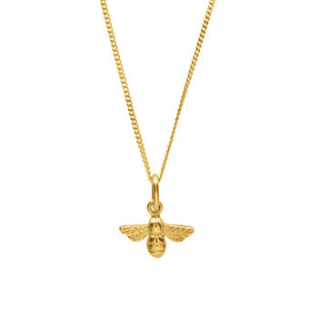 Bumble Bee Necklace In Solid Gold, 7 of 7