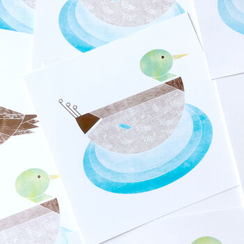 Mr Mallard Duck Limited Edition Risograph Print, 3 of 6
