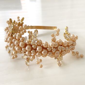 Gold Pearl And Crystal Headband, 5 of 5