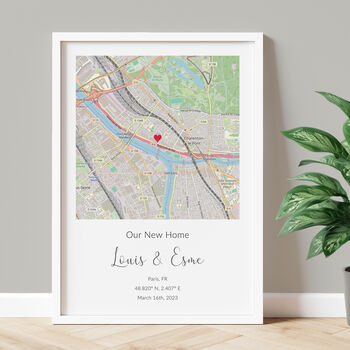 Our New Home Personalised Map Print New Home Gift, 6 of 12
