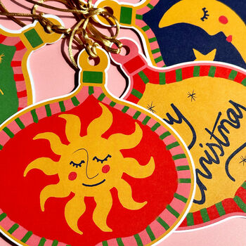 Illustrated Celestial Christmas Bauble Garland, 10 of 11