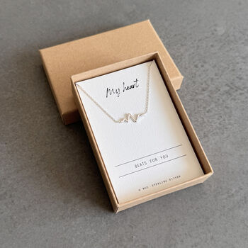 My Heart Beats Sterling Silver Heartbeat Necklace – Meaningful Gift For Her, 4 of 6