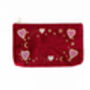 Personalised Embroidered Red Velvet Make Up Bag Accessories Pouch, thumbnail 2 of 8