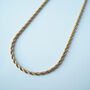 Gold Rope Necklace–18 K Gold Plated Waterproof Chain, thumbnail 5 of 8