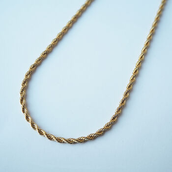 Gold Rope Necklace–18 K Gold Plated Waterproof Chain, 5 of 8
