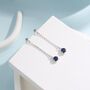 Dangling Sapphire Blue Cz Stud Earrings, thumbnail 1 of 11