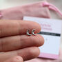 Silver Moon Stud Earrings, thumbnail 1 of 5