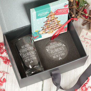 Merry Christmas Message Highball Glass And Gift Boxed Set, 3 of 9