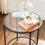 Round Side Table Small Coffee Table Tempered Glass, thumbnail 5 of 7