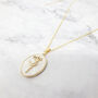 Sweet Pea April Birth Flower Pearl Gold Plated Necklace, thumbnail 1 of 4