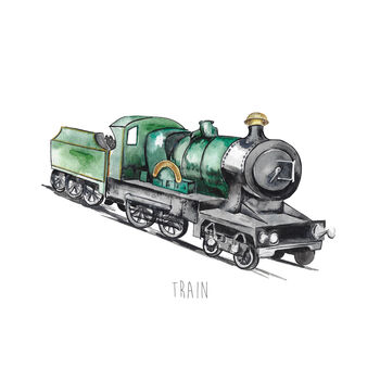 Personalised Steam Train Art Print, 2 of 4
