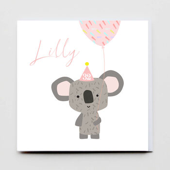 Happy Birthday Super Cute Koala Girl/ Boy Greeting Card, 2 of 6