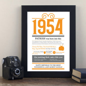 Personalised 70th Birthday Gift Print Life In 1954, 3 of 10