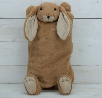 Brown Bunny Personalised Hot Water Bottle, Gift Boxed, 7 of 7
