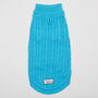 Dark Turquoise Organic Cotton Cable Knit Dog Jumper, thumbnail 5 of 6