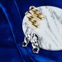 Steel Punk Cuban Link Chain Tassel Dangle Drop Stud Earrings, thumbnail 7 of 7