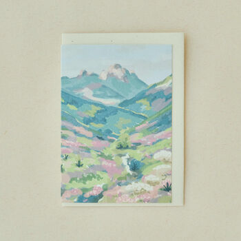 Pastel Mountains Llustrated Greetings Card, 3 of 4