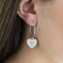 Dotted Heart Initial Hoop Earrings, thumbnail 4 of 11